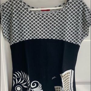 Latte II black with print lady dress